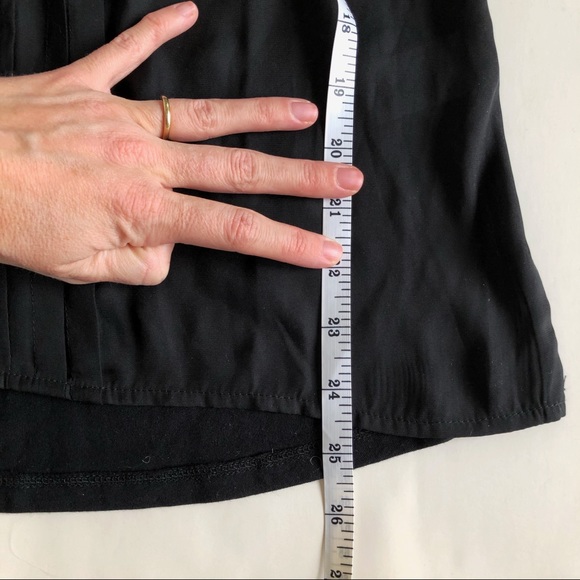 TWIK XS Black Long Sleeve Mixed Fabric Pleated Top - Picture 13 of 15